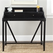 Pemberly Row Pine Wood Writing Desk in Black for Home Office or Study