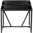 Pemberly Row Pine Wood Writing Desk in Black for Home Office or Study