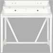 Pemberly Row Pine Writing Desk in White for Home Office or Bedroom