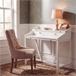 Pemberly Row Pine Writing Desk in White for Home Office or Bedroom