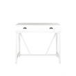 Pemberly Row Pine Writing Desk in White for Home Office or Bedroom