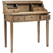 Pemberly Row Oak Writing Desk for Home Office with Everyday Versatility