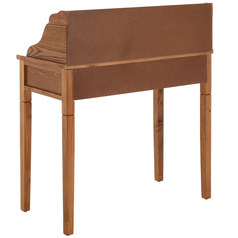 Pemberly Row Oak Writing Desk for Home Office with Everyday Versatility