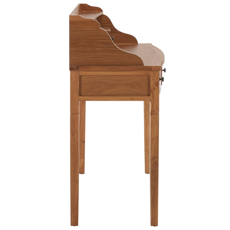 Pemberly Row Oak Writing Desk for Home Office with Everyday Versatility