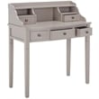 Pemberly Row Mahogany Writing Desk in Grey for Home Office or Bedroom