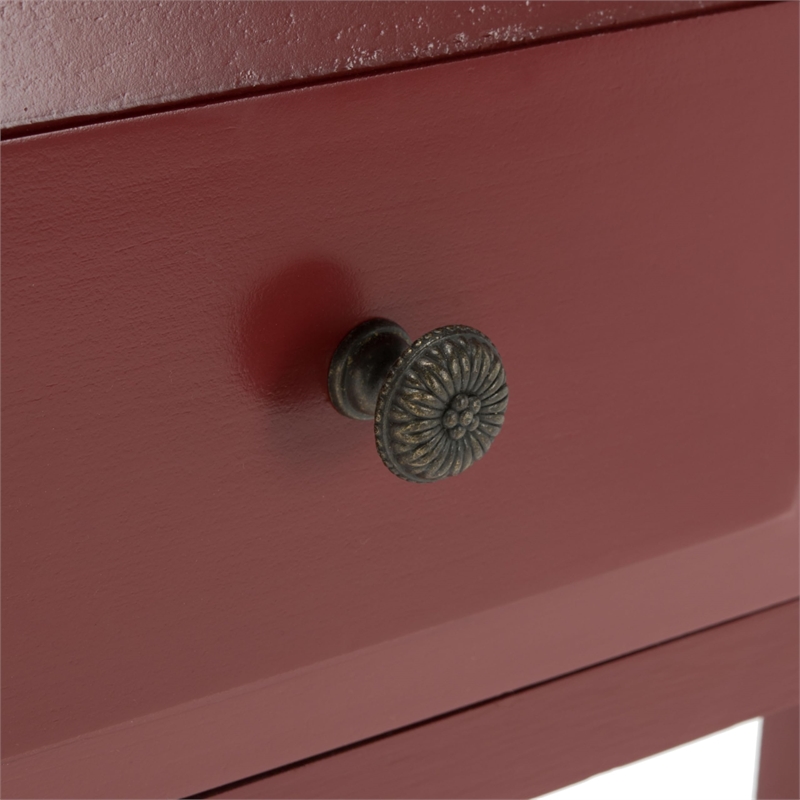 Pemberly Row Cherry Fold-Down Desk in Cherry and Oak for Home Office