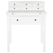 Pemberly Row Pine Wood Desk in White for Home Office or Study Space