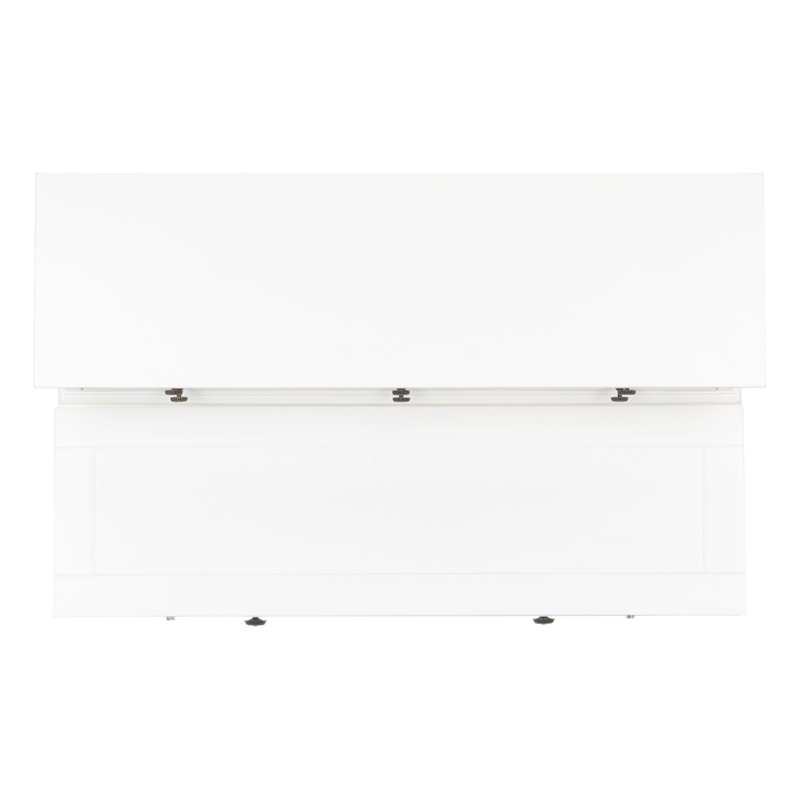 Pemberly Row Pine Wood Desk in White for Home Office or Study Space