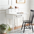 Pemberly Row Pine Wood Desk in White for Home Office or Study Space