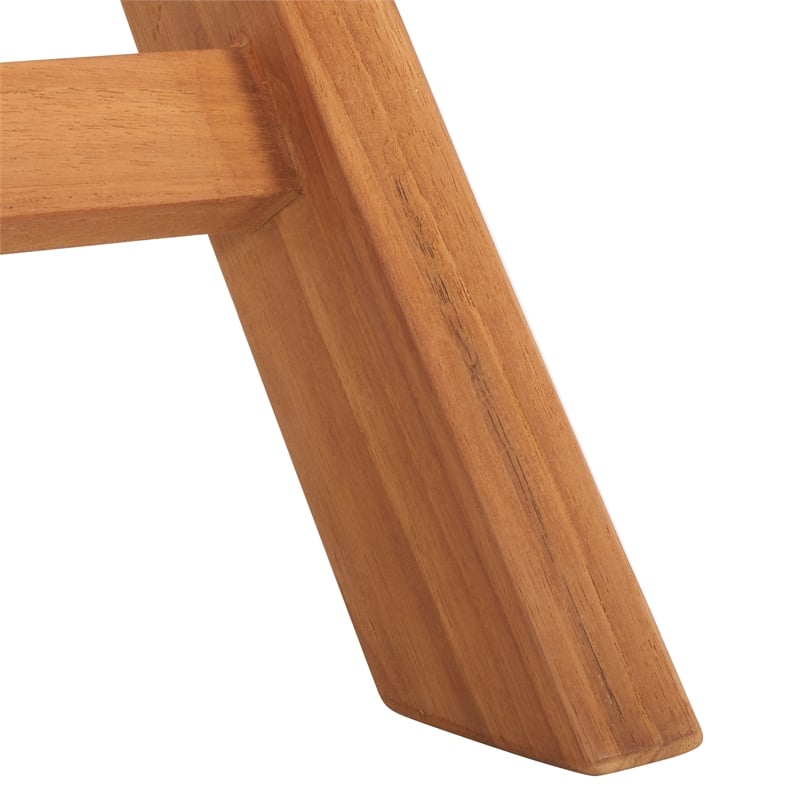 Pemberly Row Solid Teak Wood Folding Chair in Natural for Indoor or Outdoor