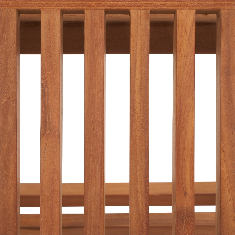 Pemberly Row Solid Teak Wood Folding Chair in Natural for Indoor or Outdoor