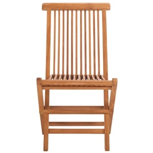 Pemberly Row Solid Teak Wood Folding Chair in Natural for Indoor or Outdoor