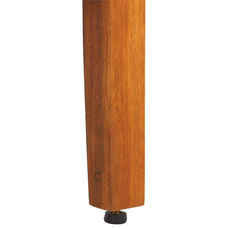 Pemberly Row Teak Wood and Polyester Sofa in Natural / Taupe for Patio