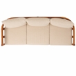 Pemberly Row Teak Wood and Polyester Sofa in Natural / Taupe for Patio