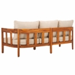 Pemberly Row Teak Wood and Polyester Sofa in Natural / Taupe for Patio