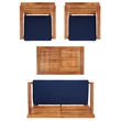 Pemberly Row 4 Piece Patio Sofa Set in Brown and Navy for Outdoor Use