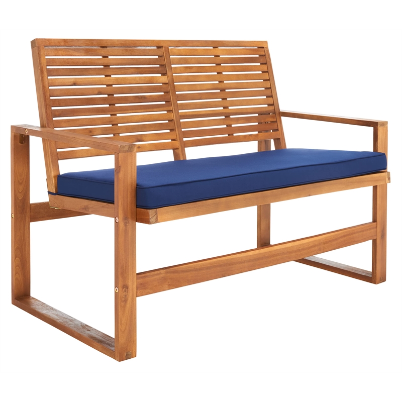 Pemberly Row 4 Piece Patio Sofa Set in Brown and Navy for Outdoor Use