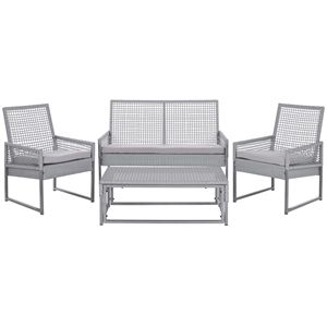 Pemberly Row Aluminum Outdoor Set in Grey for Patio or Deck Living