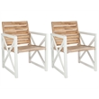 Pemberly Row Chair in White and Oak Set of 2 for Dining or Kitchen