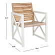 Pemberly Row Chair in White and Oak Set of 2 for Dining or Kitchen
