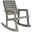 Pemberly Row Steel and Acacia Wood Rocking Chair in Ash Grey