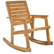Pemberly Row Steel and Acacia Wood Rocking Chair in Ash Grey