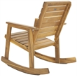 Pemberly Row Steel and Acacia Wood Rocking Chair in Teak Color