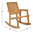 Pemberly Row Steel and Acacia Wood Rocking Chair in Teak Color