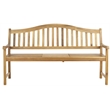 Pemberly Row Steel and Acacia Wood Bench in Teak Color for Patio