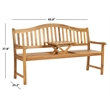 Pemberly Row Steel and Acacia Wood Bench in Teak Color for Patio