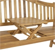 Pemberly Row Steel and Acacia Wood Bench in Teak Color for Patio