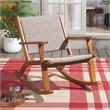 Pemberly Row Polyester Rocking Chair in Natural / Natural for Patio
