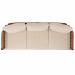 Pemberly Row Rattan and Polyester Sofa in Natural / Taupe for Patio