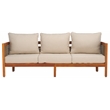 Pemberly Row Rattan and Polyester Sofa in Natural / Taupe for Patio