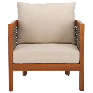 Pemberly Row Polyester Outdoor Chairs in Natural / Taupe for Patio or Deck