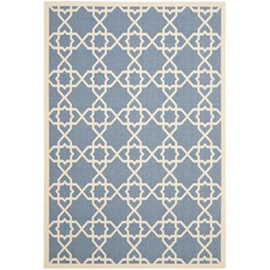 Pemberly Row 6'7&quot x 9'6&quot Area Rug in Blue and Beige for Living Room