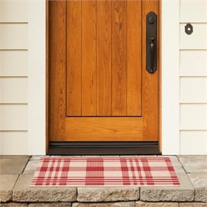 Pemberly Row 2' x 3'7&quot Area Rug in Red and Bone for Entryway or Accent