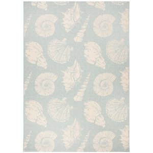 Pemberly Row 9' x 12' Area Rug in Aqua and Beige for Living or Dining Room