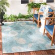 Pemberly Row 8' x 11' Area Rug in Aqua and Cream for Living or Dining Room