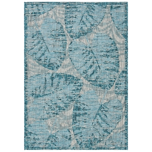 Pemberly Row 4' x 5'7&quot Area Rug in Gray and Aqua for Living Room