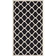 Pemberly Row Polypropylene Runner Rug in Black and Beige for Hallway or Patio
