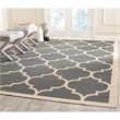 Pemberly Row Polypropylene Runner Rug in Navy and Beige for Entryway or Patio
