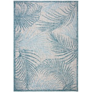 Pemberly Row 8' x 11' Area Rug in Gray and Aqua for Living or Dining Room