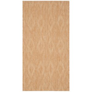 Pemberly Row 6'7&quot x 6'7&quot Round Area Rug in Natural for Living or Dining Room