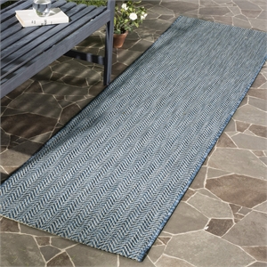 Pemberly Row 2'3&quot x 10' Runner Rug in Navy and Gray for Long Hallways