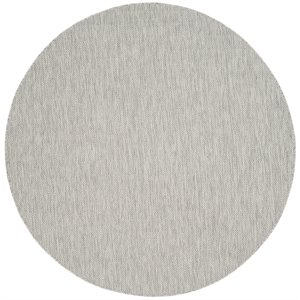 Pemberly Row 5'3&quot Round Area Rug in Gray for Living Room or Sitting Area