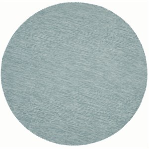 Pemberly Row 5'3&quot Round Area Rug in Aqua for Living Room or Sitting Area