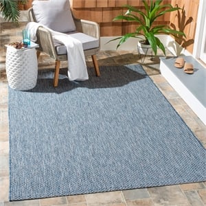 Pemberly Row 5'3&quot Square Decorative Area Rug in Navy and Gray