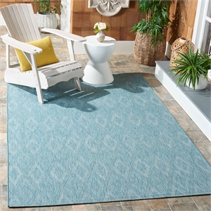 Pemberly Row 5'3&quot Square Vibrant Decorative Area Rug in Aqua