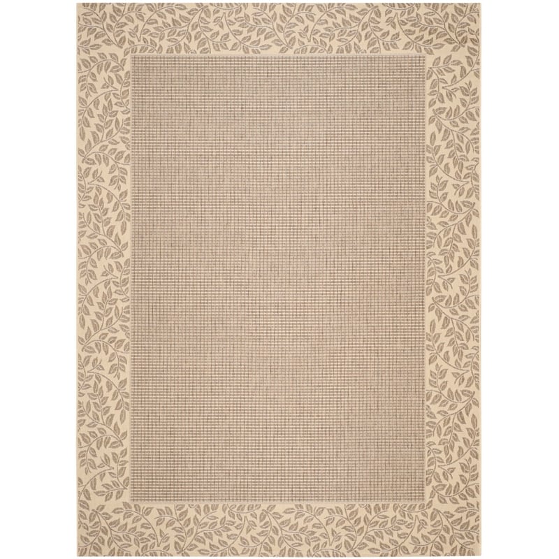Pemberly Row Contemporary 9' x 12' Indoor Outdoor Area Rug in Brown